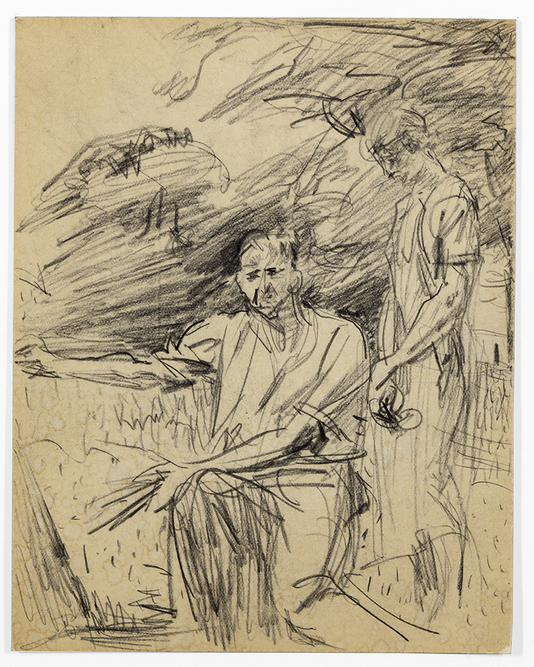 Johan Dijkstra en zijn vrouw (voorstudie)